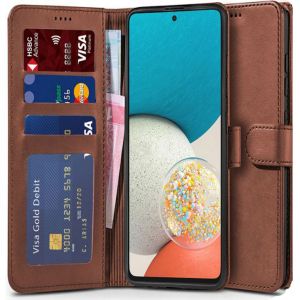 Tech Protect Leather Style Wallet Case For Samsung Galaxy A53 5G - Brown MS001115