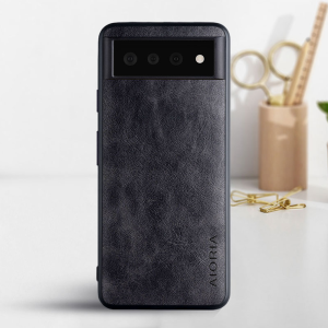 Aioria Coque Google Pixel 6 Leather Case Cover - Black MS000858