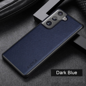 Aioria Samsung Galaxy S21 FE Leather Case Cover - Dark Blue MS000855