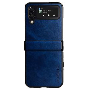 Aioria Samsung Galaxy Z Flip 4 Leather Case - Blue MS001189