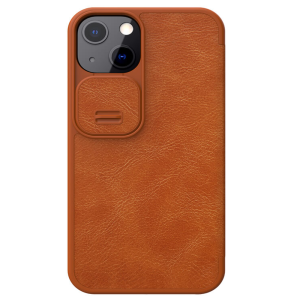 Genuine Leather iPhone 13 Mini Nillkin Qin Series Case - Brown MS000822