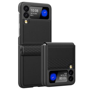 Premium Drop-Proof Black Leather Case For Samsung Galaxy Z Flip 4 MS001210