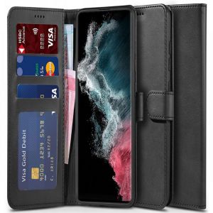 Tech Protect Wallet Case For Samsung Galaxy S22 Ultra - Black MS001105