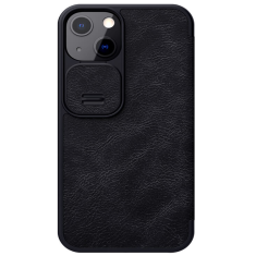 Genuine Leather iPhone 13 Mini Nillkin Qin Series Case - Black MS000823
