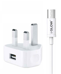 iGlow High-Quality 1A Charger with Lightning Kit - White