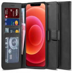 iPhone 12 - 12 Pro Tech-Protect PU Leather Wallet Case - Black MS000280