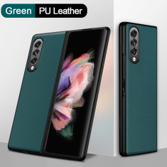 Samsung Galaxy Z Fold 3 5G PU Leather Back Cover Case - Green MS000839